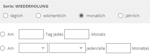 Serienwiederholung monatlich