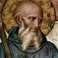 Fra Angelico: Freskenzyklus im Dominikanerkloster San Marco in Florenz, Szene: Kreuzigung mit trauernden Marien und Heiligen am Fuße des Kreuzes, Detail: Kopf des Hl. Benedikt (Link zum Foto: https://commons.wikimedia.org/wiki/File:Fra_Angelico_031.j / © The Yorck Project: 10.000 Meisterwerke der Malerei/Wikimedia Commons/PD Fra Angelico: Freskenzyklus im Dominikanerkloster San Marco in Florenz, Szene: Kreuzigung mit trauernden Marien und Heiligen am Fuße des Kreuzes, Detail: Kopf des Hl. Benedikt (Link zum Foto: https://commons.wikimedia.org/wiki/File:Fra_Angelico_031.j