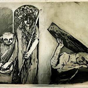 Jesus wird zum Tod verurteilt; Jesus nimmt das Kreuz auf siche